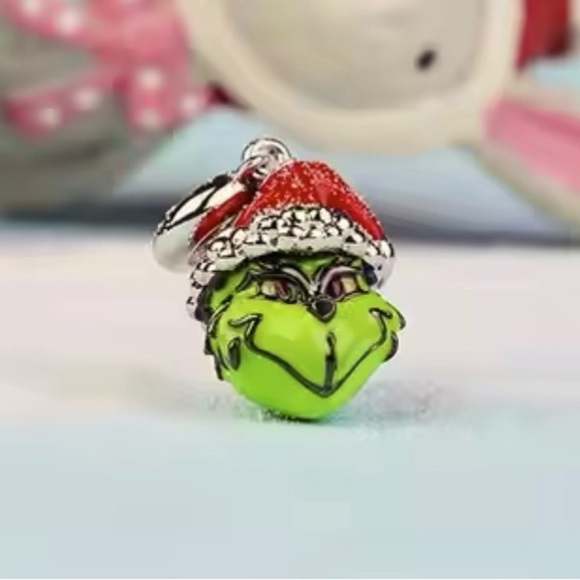 Authentic Sterling Silver S925 GRINCH Santa Christmas Dangle Charm NEW - Picture 3 of 7